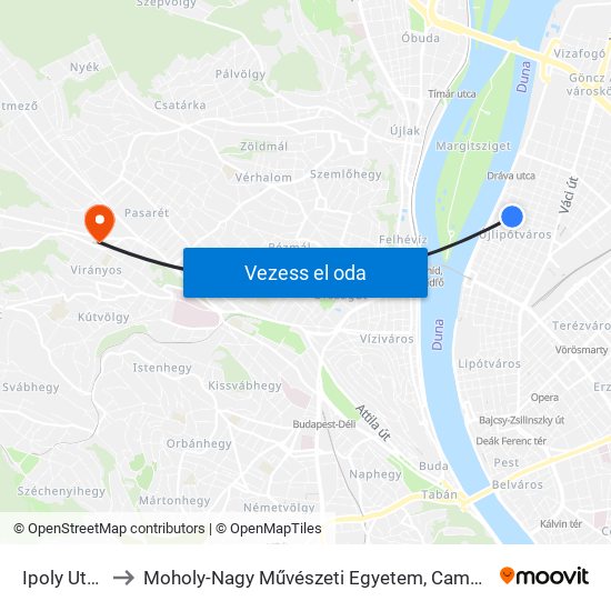 Ipoly Utca to Moholy-Nagy Művészeti Egyetem, Campus map