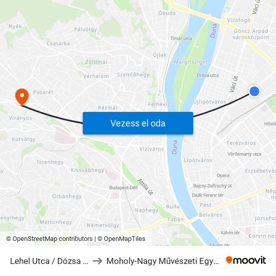 Lehel Utca / Dózsa György Út to Moholy-Nagy Művészeti Egyetem, Campus map