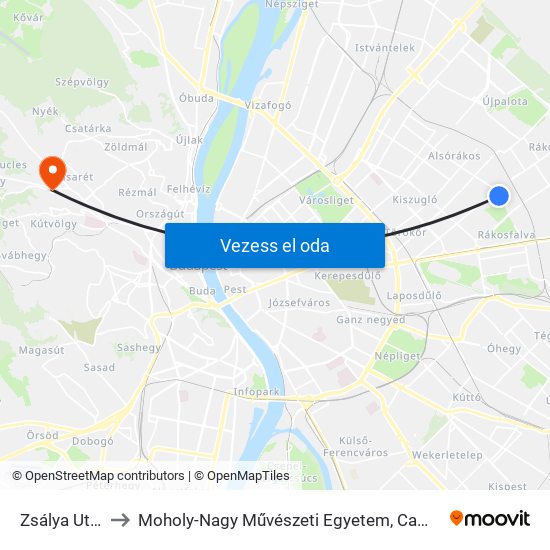 Zsálya Utca to Moholy-Nagy Művészeti Egyetem, Campus map