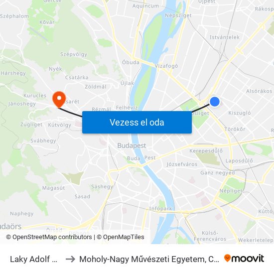 Laky Adolf Utca to Moholy-Nagy Művészeti Egyetem, Campus map