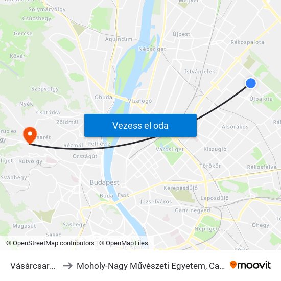 Vásárcsarnok to Moholy-Nagy Művészeti Egyetem, Campus map