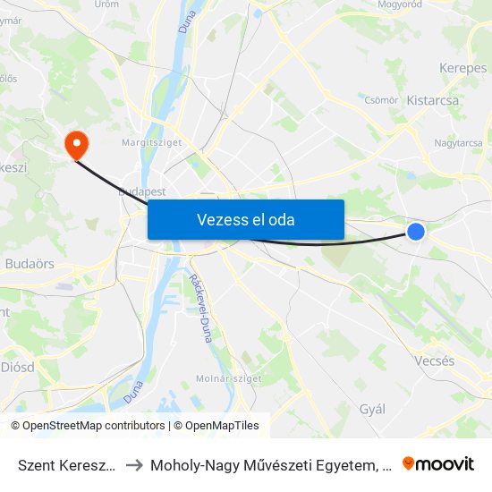 Szent Kereszt Tér to Moholy-Nagy Művészeti Egyetem, Campus map