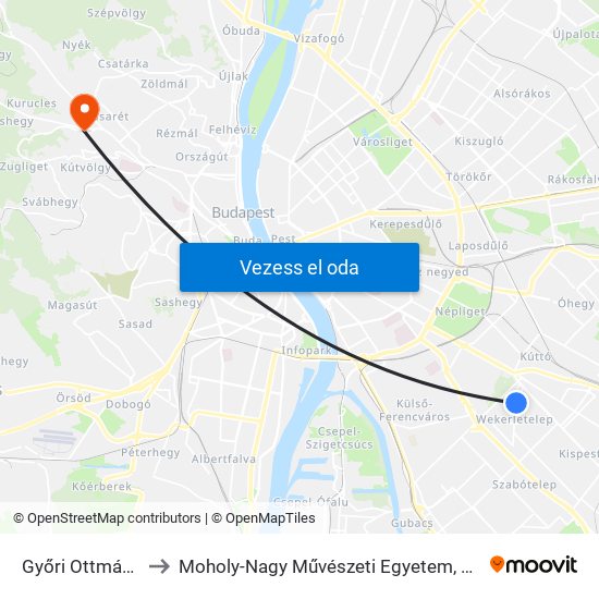 Győri Ottmár Tér to Moholy-Nagy Művészeti Egyetem, Campus map