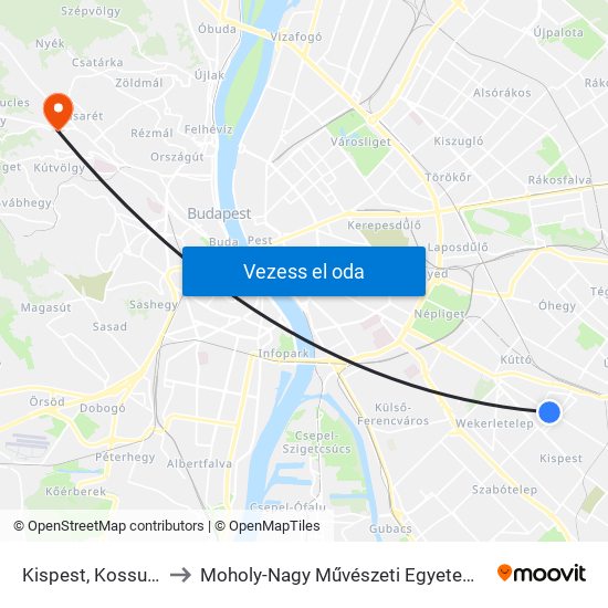 Kispest, Kossuth Tér to Moholy-Nagy Művészeti Egyetem, Campus map