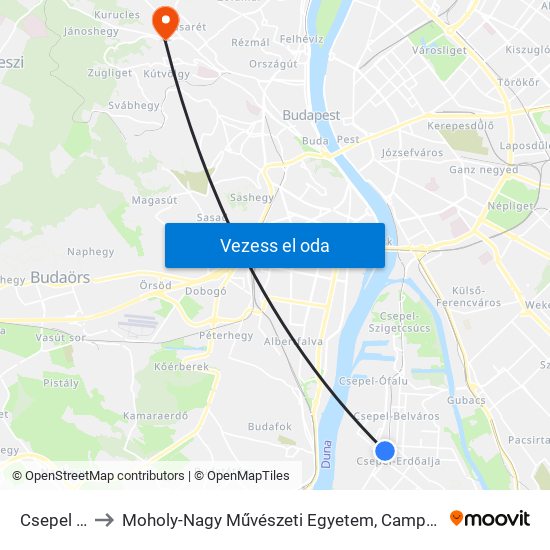 Csepel H to Moholy-Nagy Művészeti Egyetem, Campus map