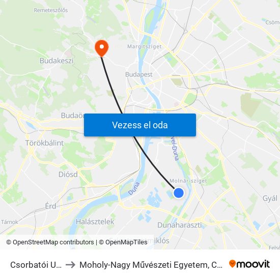 Csorbatói Utca to Moholy-Nagy Művészeti Egyetem, Campus map