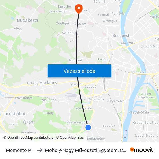 Memento Park to Moholy-Nagy Művészeti Egyetem, Campus map