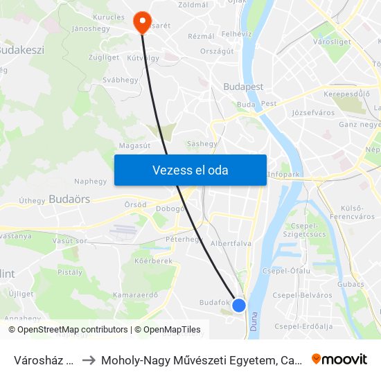 Városház Tér to Moholy-Nagy Művészeti Egyetem, Campus map