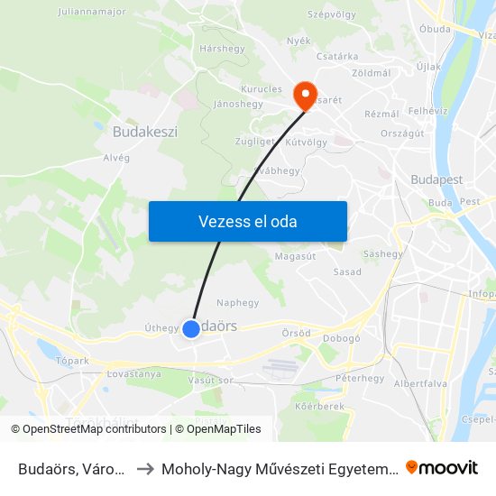 Budaörs, Városháza to Moholy-Nagy Művészeti Egyetem, Campus map