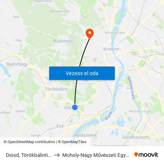 Diósd, Törökbálinti Elágazás to Moholy-Nagy Művészeti Egyetem, Campus map