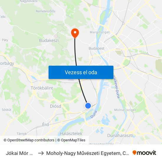 Jókai Mór Utca to Moholy-Nagy Művészeti Egyetem, Campus map