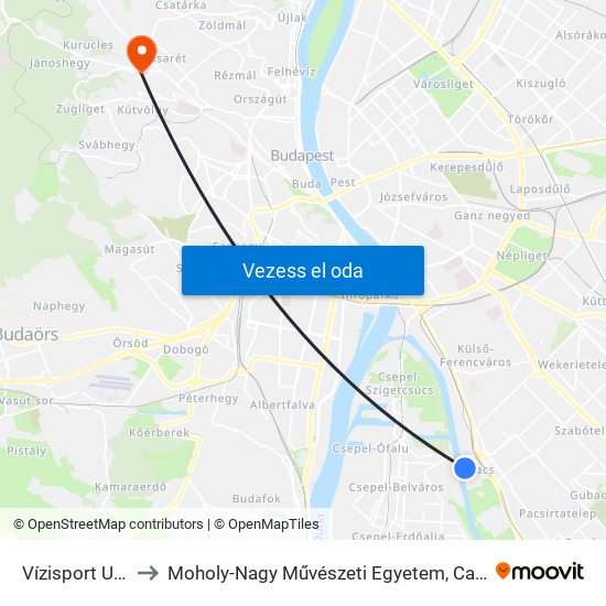 Vízisport Utca to Moholy-Nagy Művészeti Egyetem, Campus map