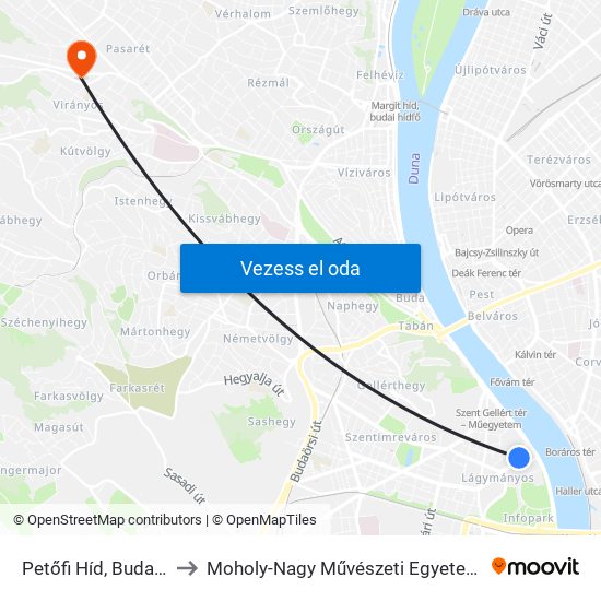 Petőfi Híd, Budai Hídfő to Moholy-Nagy Művészeti Egyetem, Campus map