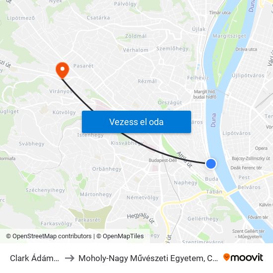 Clark Ádám Tér to Moholy-Nagy Művészeti Egyetem, Campus map