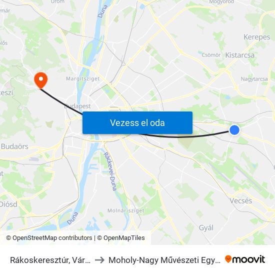 Rákoskeresztúr, Városközpont to Moholy-Nagy Művészeti Egyetem, Campus map