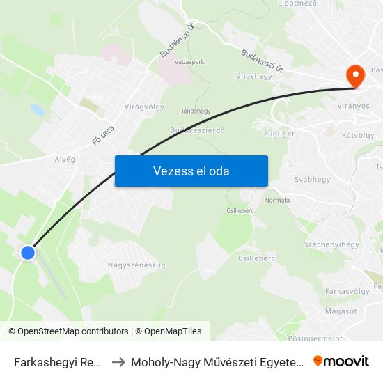 Farkashegyi Repülőtér to Moholy-Nagy Művészeti Egyetem, Campus map