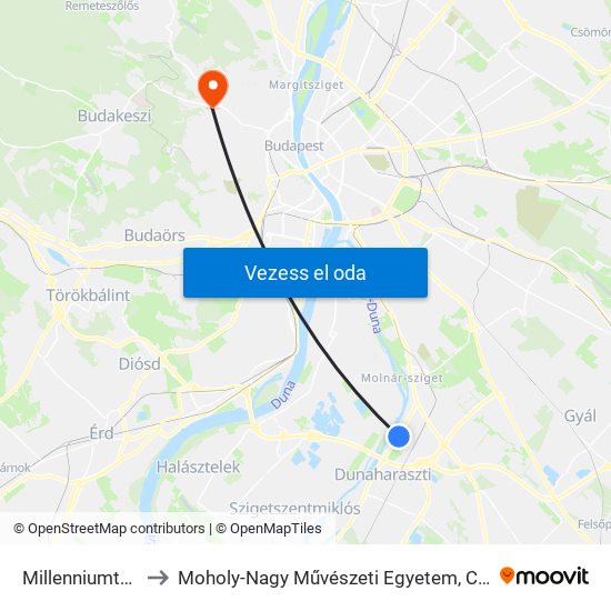 Millenniumtelep to Moholy-Nagy Művészeti Egyetem, Campus map