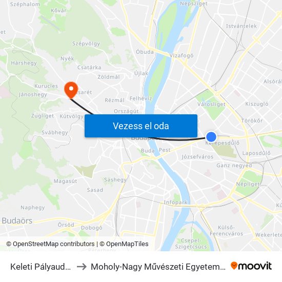 Keleti Pályaudvar M to Moholy-Nagy Művészeti Egyetem, Campus map