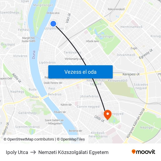 Ipoly Utca to Nemzeti Közszolgálati Egyetem map