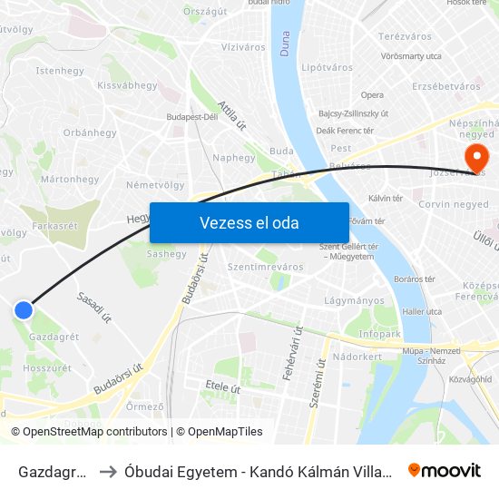 Gazdagréti Tér to Óbudai Egyetem - Kandó Kálmán Villamosmérnöki Kar map