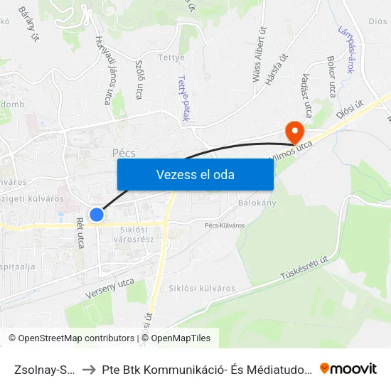 Zsolnay-Szobor to Pte Btk Kommunikáció- És Médiatudományi Tanszék map