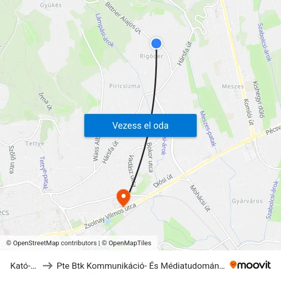 Kató-Lak to Pte Btk Kommunikáció- És Médiatudományi Tanszék map