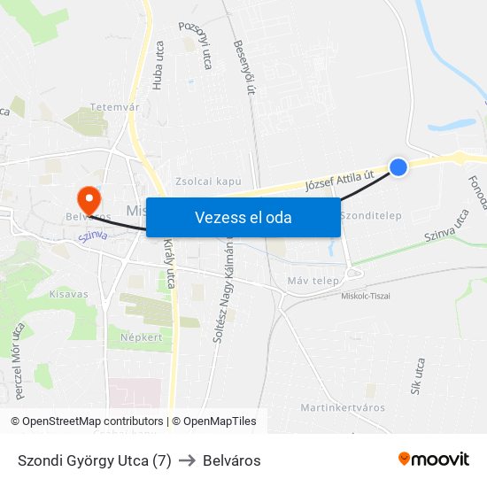 Szondi György Utca (7) to Belváros map