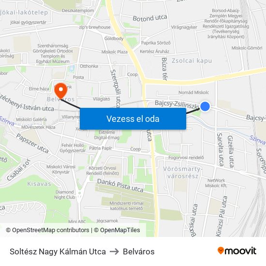 Soltész Nagy Kálmán Utca to Belváros map