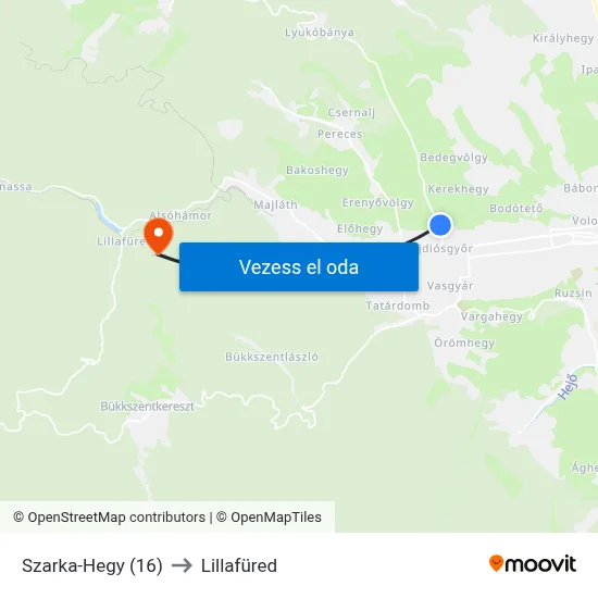 Szarka-Hegy (16) to Lillafüred map