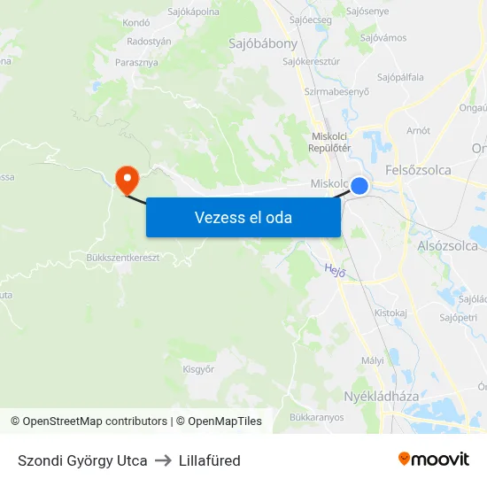 Szondi György Utca to Lillafüred map