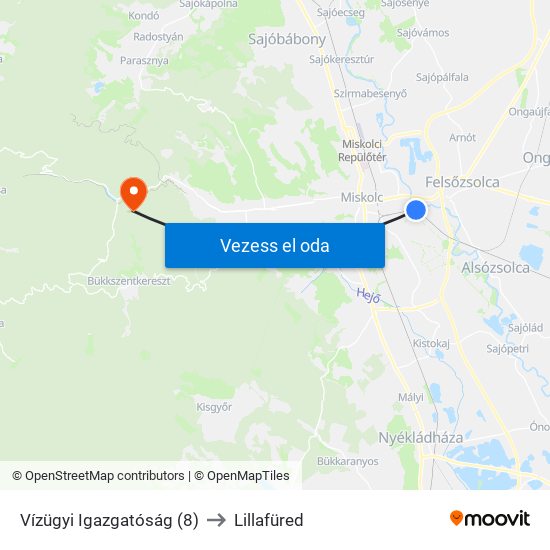 Vízügyi Igazgatóság (8) to Lillafüred map