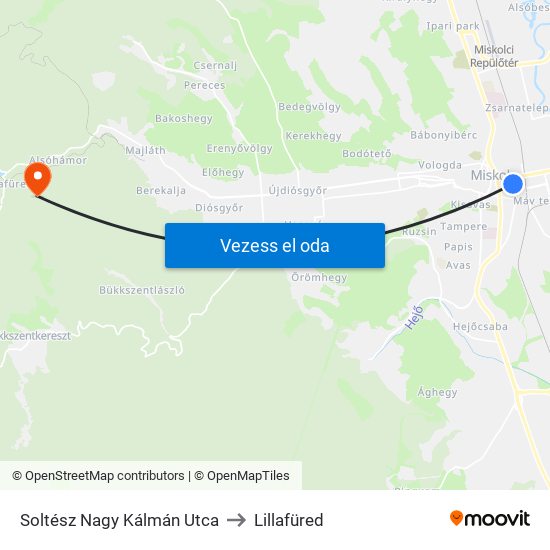 Soltész Nagy Kálmán Utca to Lillafüred map