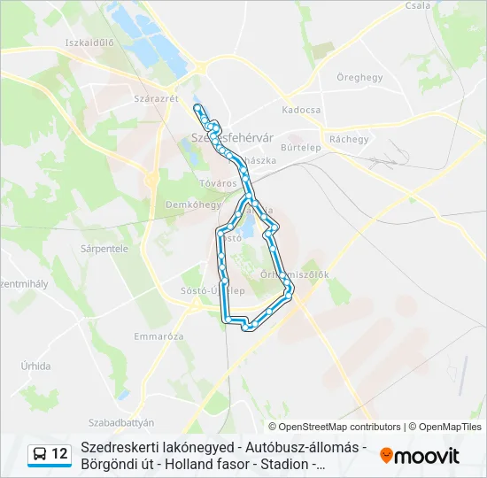 12 Bus Line Map