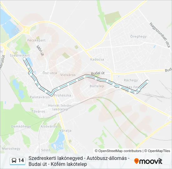 14 Bus Line Map