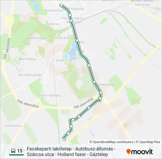 15 Bus Line Map