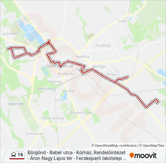 16 Bus Line Map