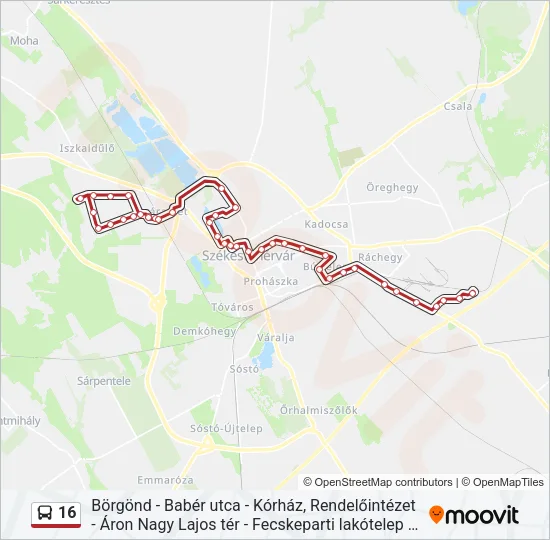 16 Bus Line Map