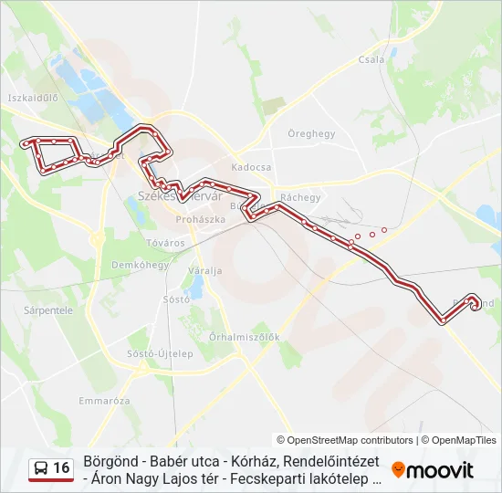 16 Bus Line Map