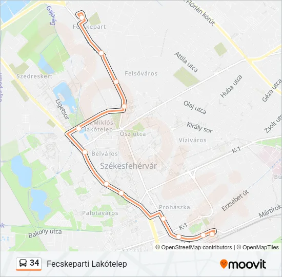 34 Bus Line Map