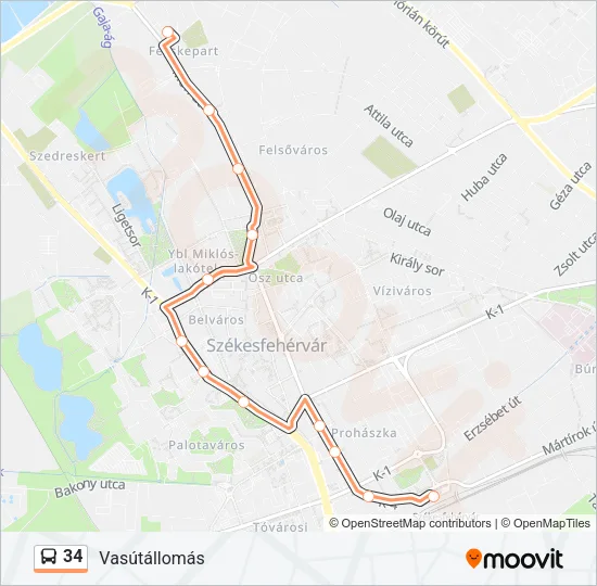 34 Bus Line Map