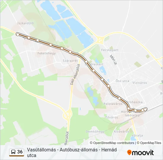 36 Bus Line Map