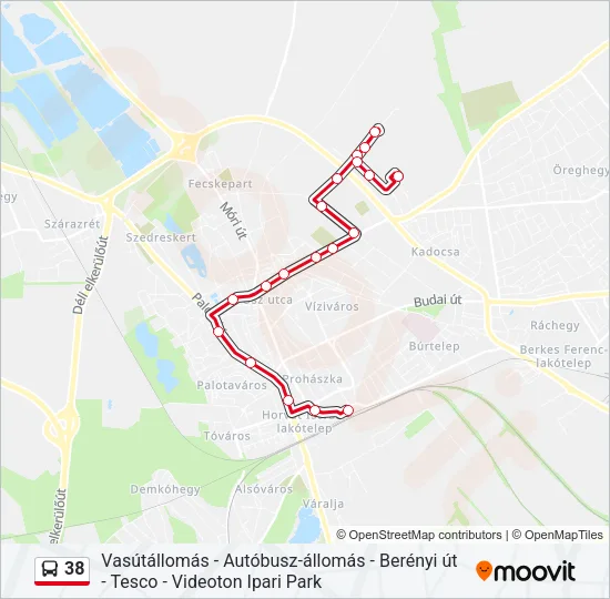 38 Bus Line Map