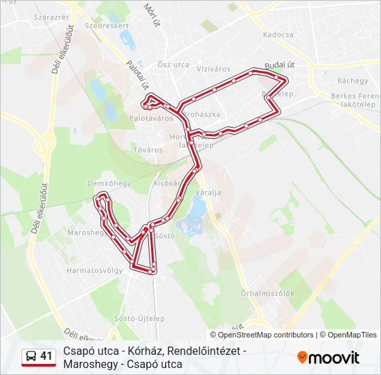 41 Bus Line Map
