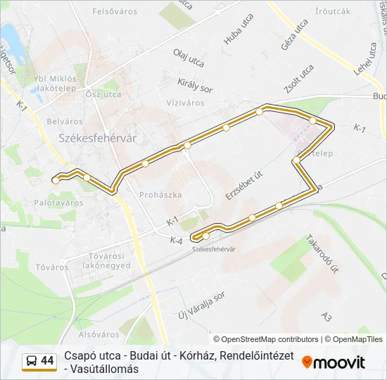 44 Bus Line Map