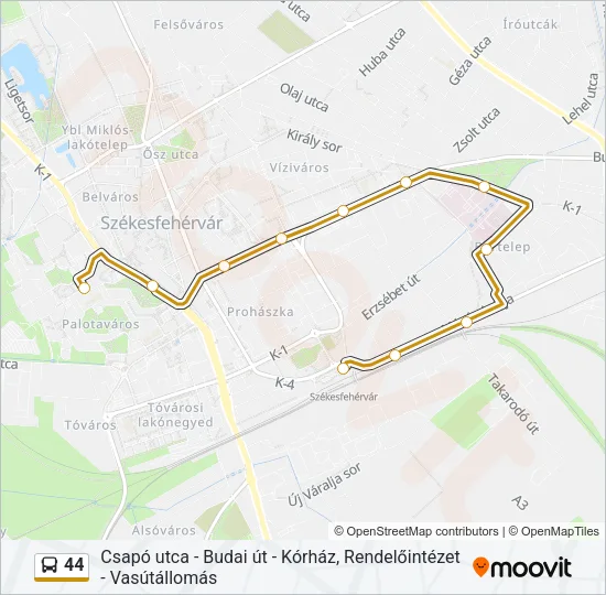 44 Bus Line Map