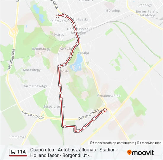 11A Bus Line Map