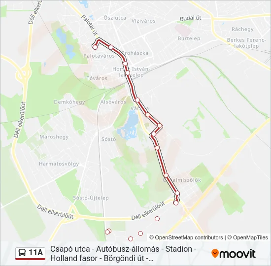 11A Bus Line Map