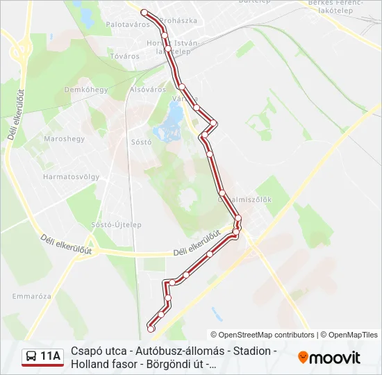 11A Bus Line Map