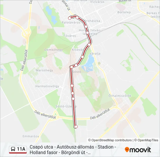 11A Bus Line Map