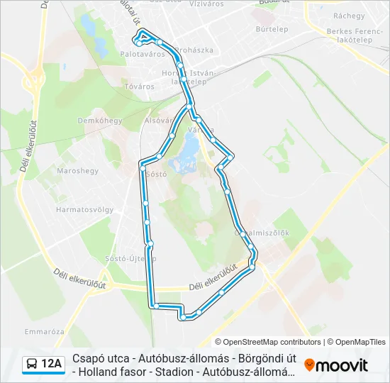 12A Bus Line Map